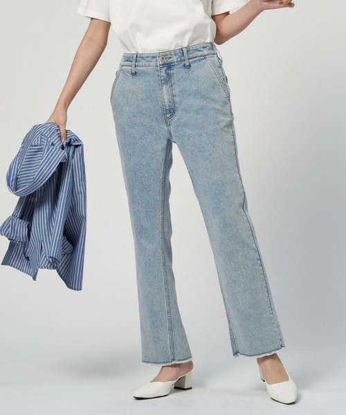 BACK NUMBER(バックナンバー)の「【BACK NUMBER】バックスリットフレアパンツ(デニムパンツ・レディース・ライトインディゴブルー・S/M/L)」の10枚目の写真