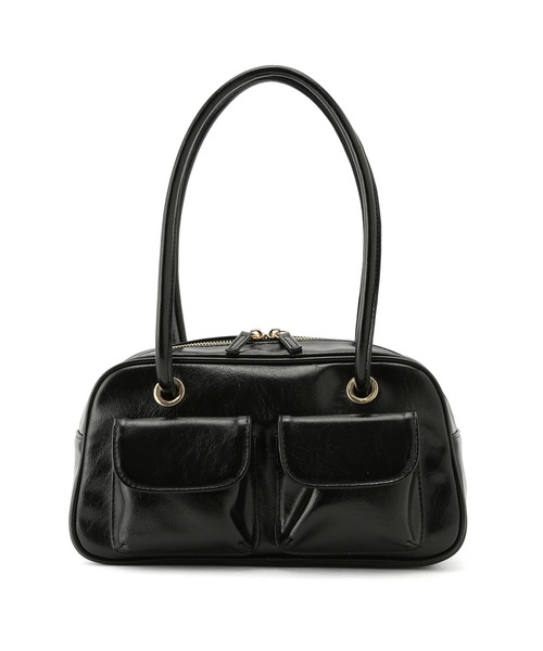 VIS（ビス）の「ダブルポケット横長ボストンバッグ（ボストンバッグ・レディース・シルバー/ブラック・FREE）」の10枚目の写真