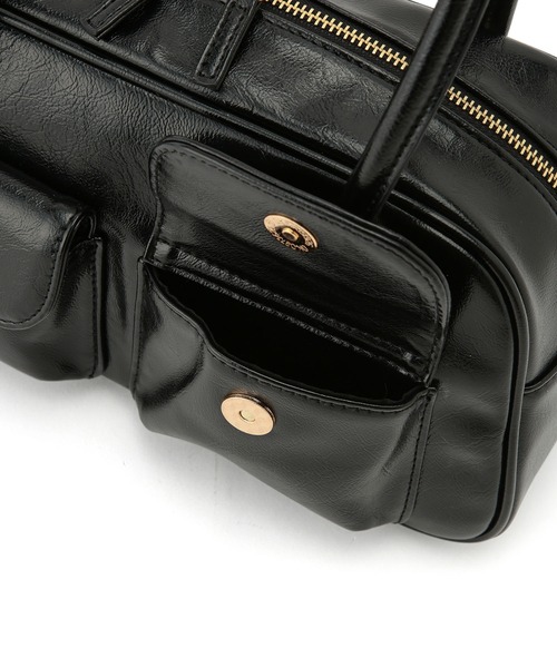 VIS（ビス）の「ダブルポケット横長ボストンバッグ（ボストンバッグ・レディース・シルバー/ブラック・FREE）」の14枚目の写真