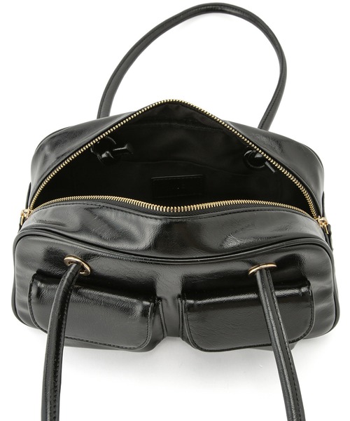 VIS（ビス）の「ダブルポケット横長ボストンバッグ（ボストンバッグ・レディース・シルバー/ブラック・FREE）」の4枚目の写真