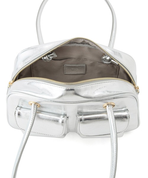 VIS（ビス）の「ダブルポケット横長ボストンバッグ（ボストンバッグ・レディース・シルバー/ブラック・FREE）」の5枚目の写真