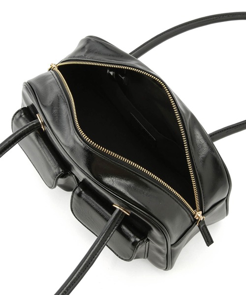 VIS（ビス）の「ダブルポケット横長ボストンバッグ（ボストンバッグ・レディース・シルバー/ブラック・FREE）」の6枚目の写真