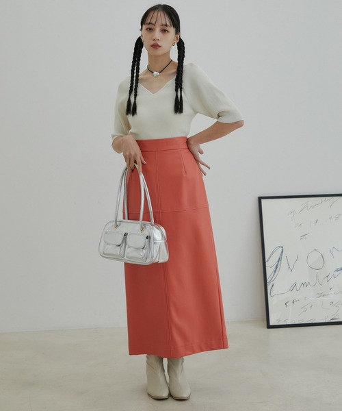 VIS（ビス）の「ダブルポケット横長ボストンバッグ（ボストンバッグ・レディース・シルバー/ブラック・FREE）」の21枚目の写真