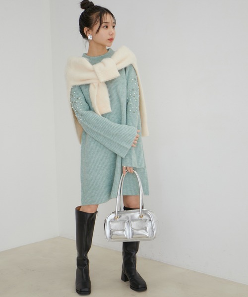 VIS（ビス）の「ダブルポケット横長ボストンバッグ（ボストンバッグ・レディース・シルバー/ブラック・FREE）」の22枚目の写真