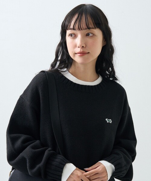 FREAK'S STORE(フリークスストア)の「TOWN CRAFT × FREAK'S STORE/タウンクラフト 別注ベーシック ニット プルオーバー(ニット/セーター・レディース・オリーブ/マスタード/ネイビー/ブラック/レッド/オフホワイト・フリ-)」の3枚目の写真