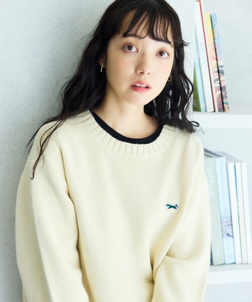FREAK'S STORE(フリークスストア)の「TOWN CRAFT × FREAK'S STORE/タウンクラフト 別注ベーシック ニット プルオーバー(ニット/セーター・レディース・オリーブ/マスタード/ネイビー/ブラック/レッド/オフホワイト・フリ-)」の11枚目の写真