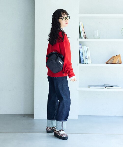 FREAK'S STORE(フリークスストア)の「TOWN CRAFT × FREAK'S STORE/タウンクラフト 別注ベーシック ニット プルオーバー(ニット/セーター・レディース・オリーブ/マスタード/ネイビー/ブラック/レッド/オフホワイト・フリ-)」の16枚目の写真