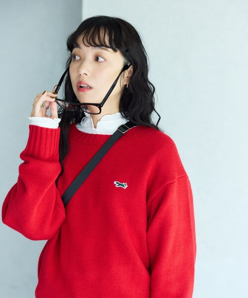 FREAK'S STORE(フリークスストア)の「TOWN CRAFT × FREAK'S STORE/タウンクラフト 別注ベーシック ニット プルオーバー(ニット/セーター・レディース・オリーブ/マスタード/ネイビー/ブラック/レッド/オフホワイト・フリ-)」の19枚目の写真