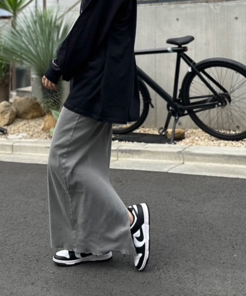 mi via loca（ミヴィアロカ）の「ピグメントバイオ加工バックスリットスカート（スカート・レディース・グレー/ピンク/スミクロ・FREE）」の18枚目の写真