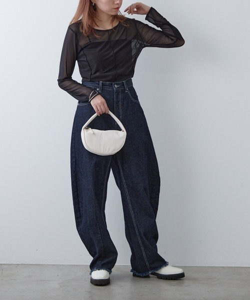 COLONY 2139（コロニートゥーワンスリーナイン）の「チェーンショルダーボンディングバッグ（ショルダーバッグ・レディース・ブラック/オフホワイト・FREE）」の18枚目の写真