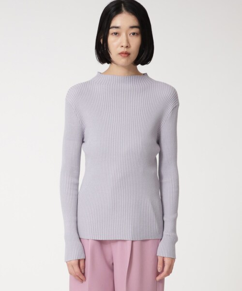 GALLEST（ギャレスト）の「ボトルネックリブニット（ニット/セーター・レディース・オフホワイト/オレンジ/ライトパープル/ブラック/グレー・38）」の7枚目の写真