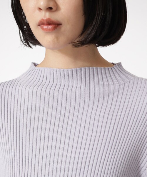 GALLEST（ギャレスト）の「ボトルネックリブニット（ニット/セーター・レディース・オフホワイト/オレンジ/ライトパープル/ブラック/グレー・38）」の10枚目の写真