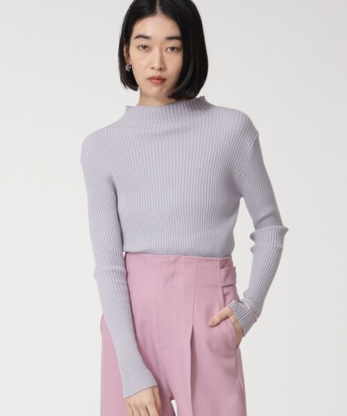 GALLEST（ギャレスト）の「ボトルネックリブニット（ニット/セーター・レディース・オフホワイト/オレンジ/ライトパープル/ブラック/グレー・38）」の14枚目の写真