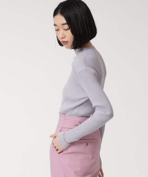 GALLEST（ギャレスト）の「ボトルネックリブニット（ニット/セーター・レディース・オフホワイト/オレンジ/ライトパープル/ブラック/グレー・38）」の15枚目の写真