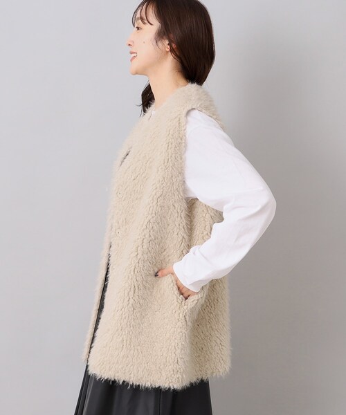 Torrazzo Donna(トラッゾドンナ)の「◆【TORRAZZO DONNA】ボア×フェイクスエード リバーシブルベスト(ベスト・レディース・ベージュ・02)」の13枚目の写真