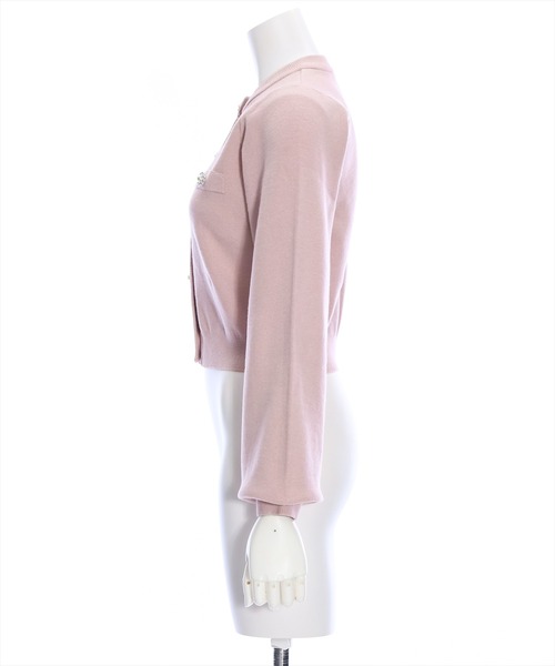 clear（クリア）の「ビジューボタンハイゲージニットカーディガン（ニット/セーター・レディース・ブラック/アイボリー/ピンクベージュ・F）」の5枚目の写真