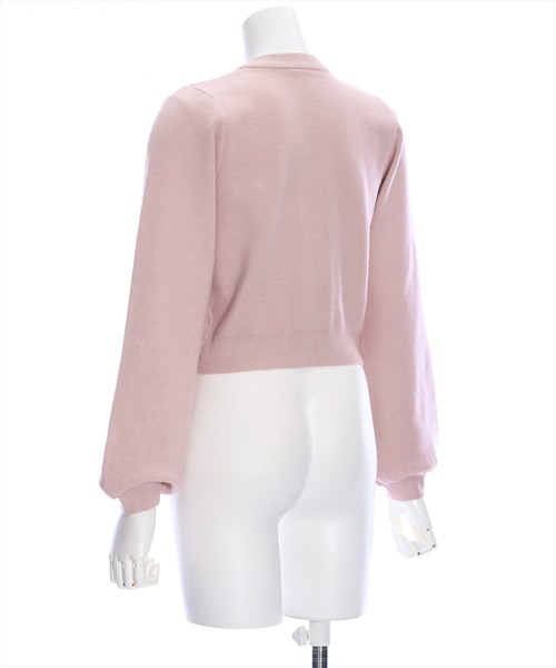 clear（クリア）の「ビジューボタンハイゲージニットカーディガン（ニット/セーター・レディース・ブラック/アイボリー/ピンクベージュ・F）」の6枚目の写真