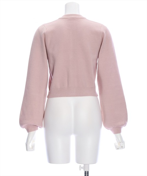 clear（クリア）の「ビジューボタンハイゲージニットカーディガン（ニット/セーター・レディース・ブラック/アイボリー/ピンクベージュ・F）」の7枚目の写真