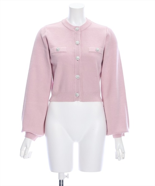 clear（クリア）の「ビジューボタンハイゲージニットカーディガン（ニット/セーター・レディース・ブラック/アイボリー/ピンクベージュ・F）」の17枚目の写真