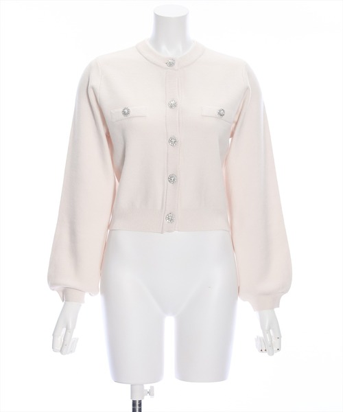 clear（クリア）の「ビジューボタンハイゲージニットカーディガン（ニット/セーター・レディース・ブラック/アイボリー/ピンクベージュ・F）」の18枚目の写真