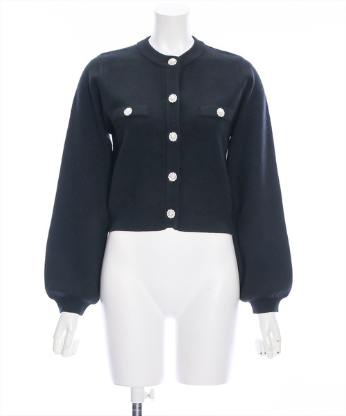 clear（クリア）の「ビジューボタンハイゲージニットカーディガン（ニット/セーター・レディース・ブラック/アイボリー/ピンクベージュ・F）」の19枚目の写真