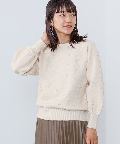 BEAMS HEART(ビームスハート)の「BEAMS HEART / ポップコーンジャカード ニットプルオーバー(ニット/セーター・レディース・レッド/グリーン/アイボリー・FREE)」の10枚目の写真