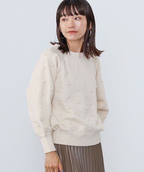 BEAMS HEART(ビームスハート)の「BEAMS HEART / ポップコーンジャカード ニットプルオーバー(ニット/セーター・レディース・レッド/グリーン/アイボリー・FREE)」の11枚目の写真
