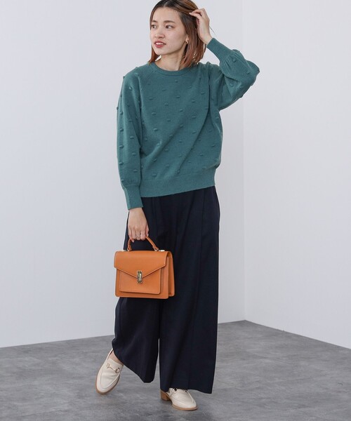 BEAMS HEART(ビームスハート)の「BEAMS HEART / ポップコーンジャカード ニットプルオーバー(ニット/セーター・レディース・レッド/グリーン/アイボリー・FREE)」の12枚目の写真