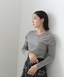 NATURAL BEAUTY BASIC | ◇アシメケープニット(ニット/セーター)