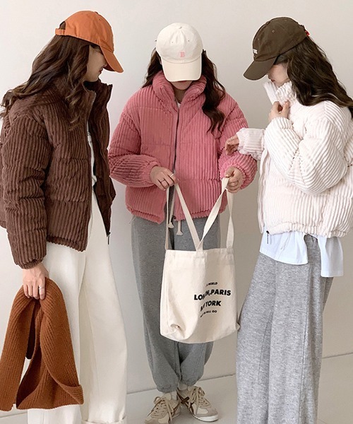 Didot showroom ワークジャケットダウン　ベージュ　コーデュロイ コーデュロイダウンジャケット[dk1332] | レディース