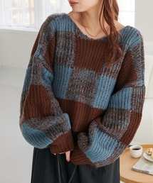 DISCOAT | 【前後2WAY】チェックショート丈カーディガン(ニット/セーター)