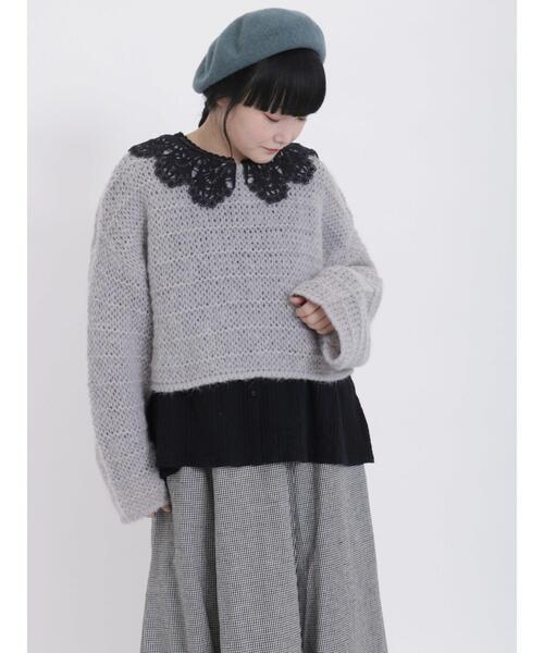 Samansa Mos2(サマンサ モスモス)の「モヘヤ調プルオーバーニット(ニット/セーター・レディース・オレンジ/グリーン/グレー/キナリ・F)」の3枚目の写真