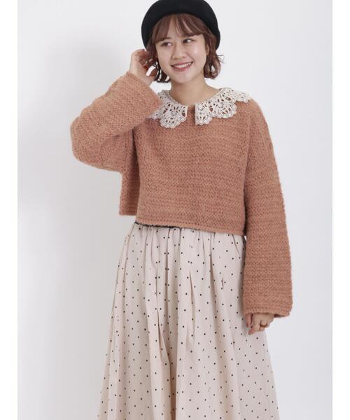 Samansa Mos2(サマンサ モスモス)の「モヘヤ調プルオーバーニット(ニット/セーター・レディース・オレンジ/グリーン/グレー/キナリ・F)」の5枚目の写真