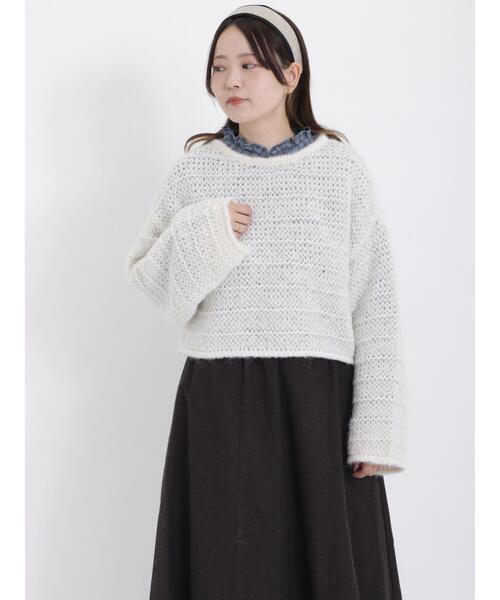 Samansa Mos2(サマンサ モスモス)の「モヘヤ調プルオーバーニット(ニット/セーター・レディース・オレンジ/グリーン/グレー/キナリ・F)」の16枚目の写真