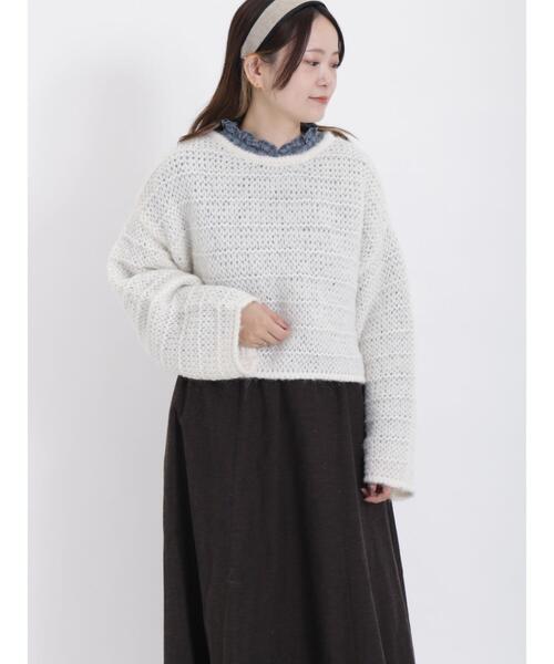 Samansa Mos2(サマンサ モスモス)の「モヘヤ調プルオーバーニット(ニット/セーター・レディース・オレンジ/グリーン/グレー/キナリ・F)」の17枚目の写真