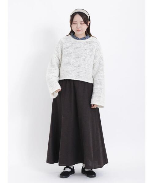 Samansa Mos2(サマンサ モスモス)の「モヘヤ調プルオーバーニット(ニット/セーター・レディース・オレンジ/グリーン/グレー/キナリ・F)」の18枚目の写真