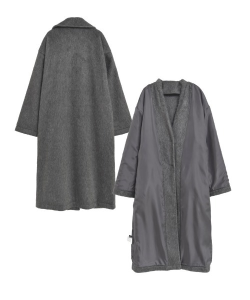 Re:EDIT（リエディ）の「[2025 WINTER PRE ORDER]ウールタッチシャギーチェスターロングコート（チェスターコート・レディース・アイボリー/チャコールグレー/ブラック/グレイッシュベージュ/ブラウン・MEDIUM/LARGE/SHORT）」の21枚目の写真