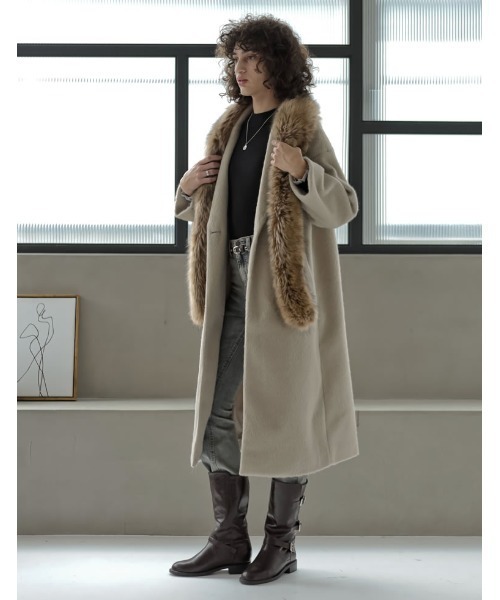 2025 WINTER PRE ORDER]ウールタッチシャギーチェスターロングコート