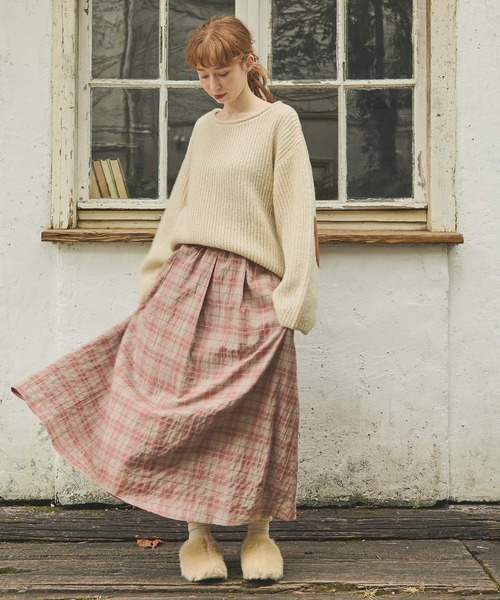 Crisp(クリスプ)の「チェックタックギャザースカート(スカート・レディース・ピンク/グリーン・FREE)」の15枚目の写真