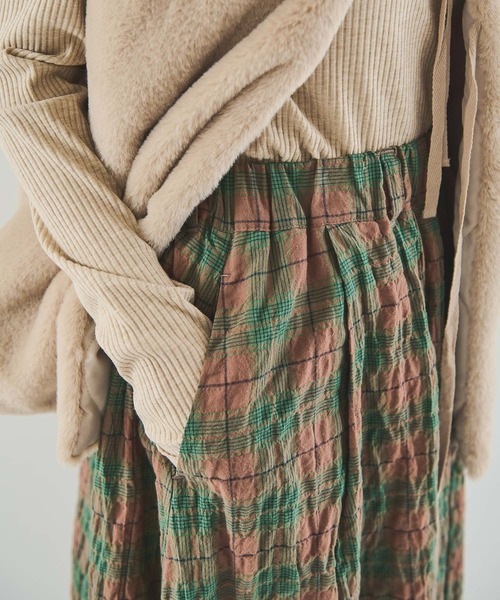 Crisp(クリスプ)の「チェックタックギャザースカート(スカート・レディース・ピンク/グリーン・FREE)」の12枚目の写真