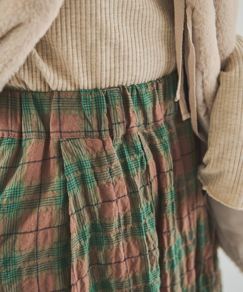 Crisp(クリスプ)の「チェックタックギャザースカート(スカート・レディース・ピンク/グリーン・FREE)」の16枚目の写真
