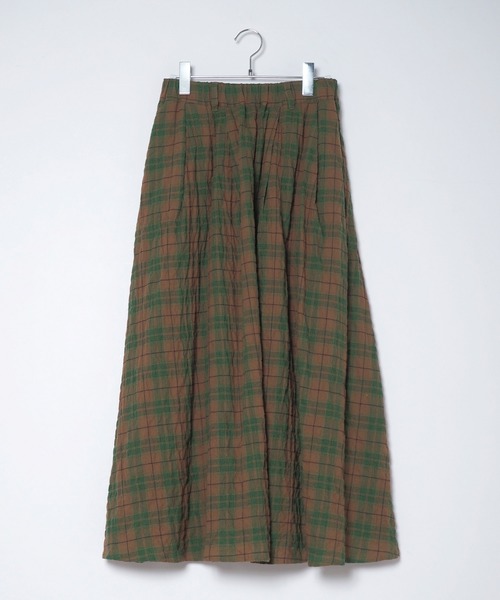 Crisp(クリスプ)の「チェックタックギャザースカート(スカート・レディース・ピンク/グリーン・FREE)」の6枚目の写真