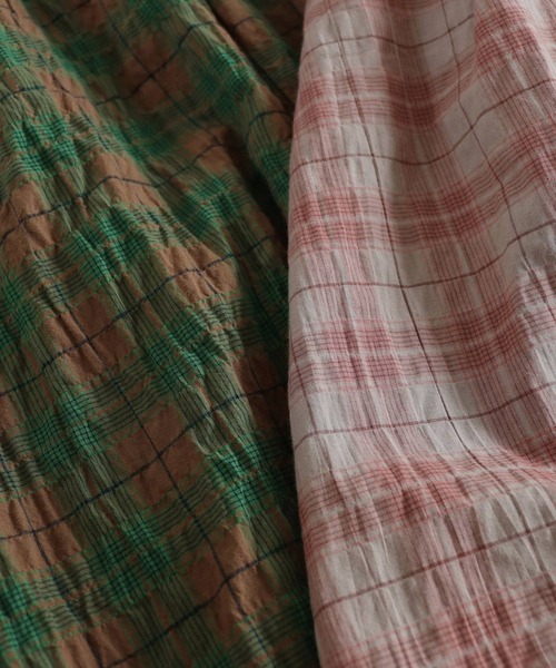 Crisp(クリスプ)の「チェックタックギャザースカート(スカート・レディース・ピンク/グリーン・FREE)」の14枚目の写真