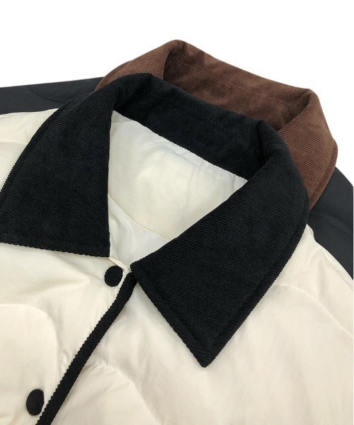 LAC-VERT(ラック・ヴェール)の「ウェーブキルティング中綿配色ダウンジャケット(ダウンジャケット/コート・レディース・ネイビー/ベージュ/ホワイト・FREE)」の20枚目の写真