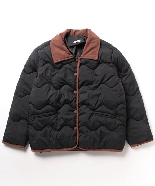 LAC-VERT(ラック・ヴェール)の「ウェーブキルティング中綿配色ダウンジャケット(ダウンジャケット/コート・レディース・ネイビー/ベージュ/ホワイト・FREE)」の7枚目の写真