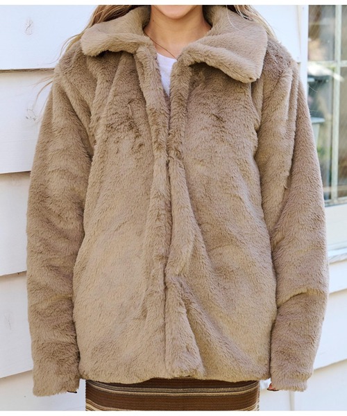 anap mimpi（アナップミンピ）の「ステンカラーフェイクファーコート（ブルゾン・レディース・ミント/モカ・FREE）」の17枚目の写真