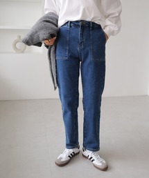 evernavy | ストレッチ裏微起毛ベイカーデニムパンツ(デニムパンツ)