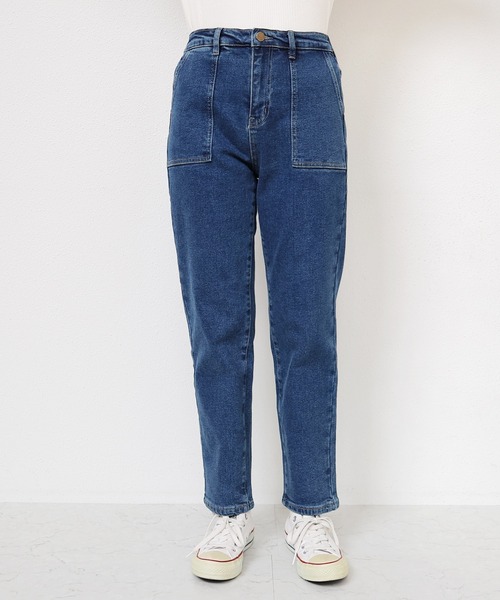 evernavy(エバーネイビー)の「ストレッチ裏微起毛ベイカーデニムパンツ(デニムパンツ・レディース・ブルー・M/L)」の6枚目の写真