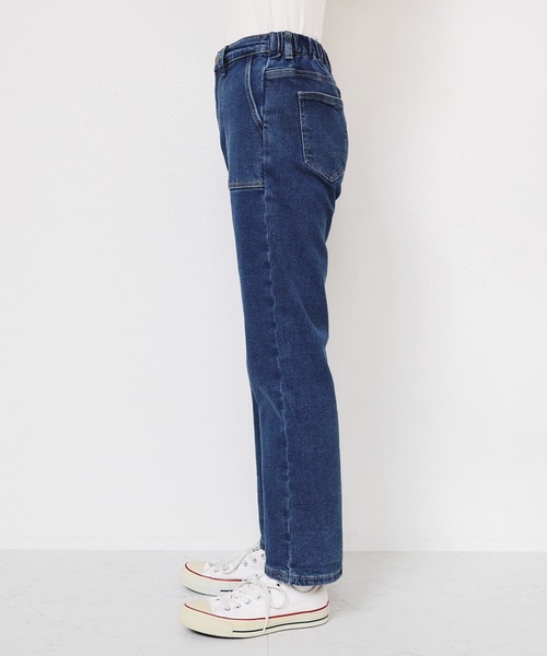 evernavy(エバーネイビー)の「ストレッチ裏微起毛ベイカーデニムパンツ(デニムパンツ・レディース・ブルー・M/L)」の7枚目の写真