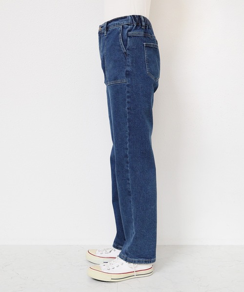 evernavy(エバーネイビー)の「ストレッチ裏微起毛ベイカーデニムパンツ(デニムパンツ・レディース・ブルー・M/L)」の10枚目の写真